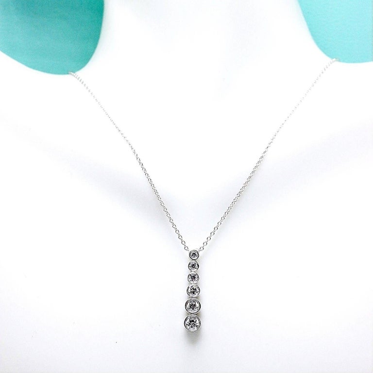 Tiffany and Co. Diamond Jazz Graduated Drop Pendant Necklace in