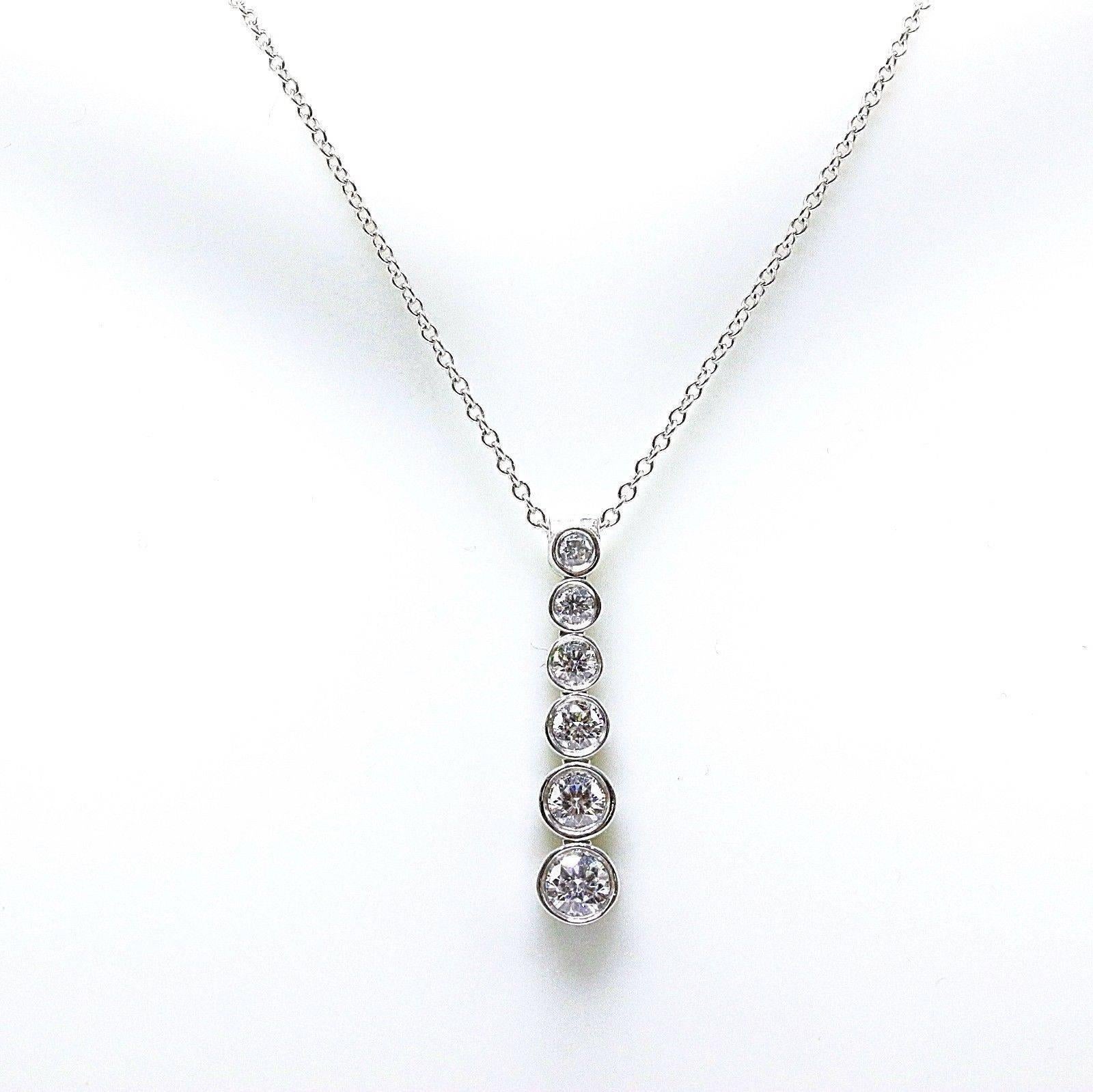 Tiffany & Co. Diamond Jazz Graduated Drop Pendant Necklace in Platinum 0.50 TCW 1