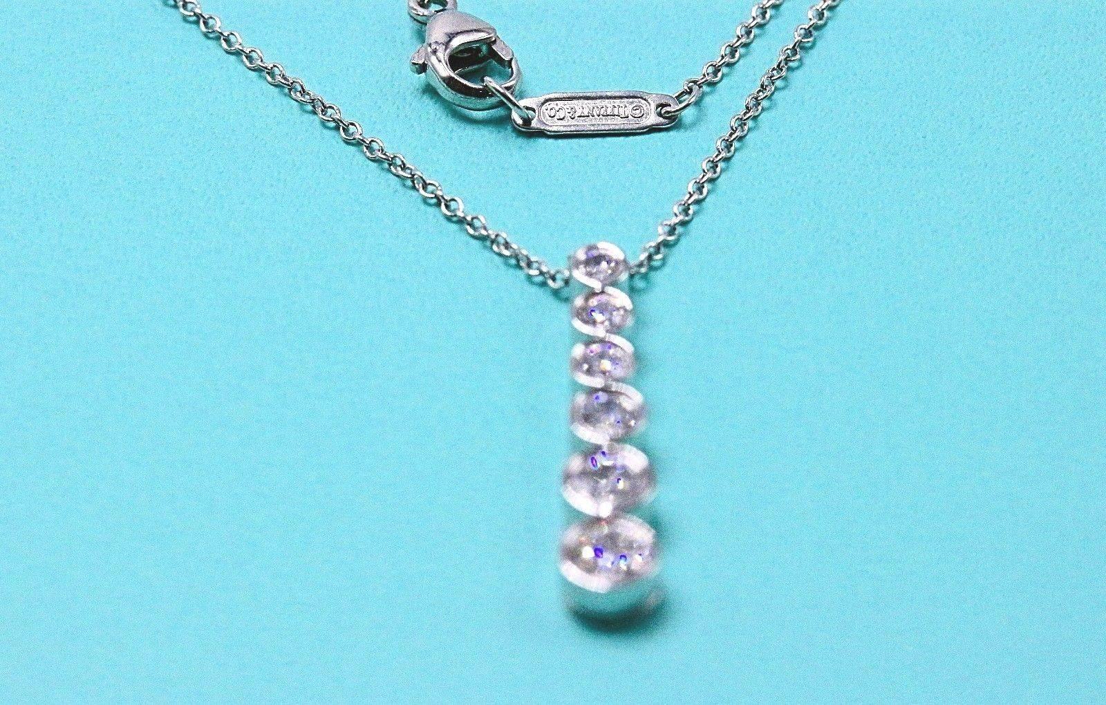 Tiffany & Co. Diamond Jazz Graduated Drop Pendant Necklace in Platinum 0.50 TCW 2