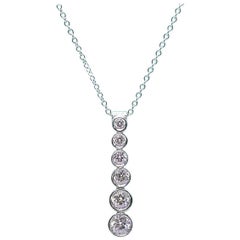Tiffany & Co. Diamond Jazz Graduated Drop Pendant Necklace in Platinum 0.50 TCW