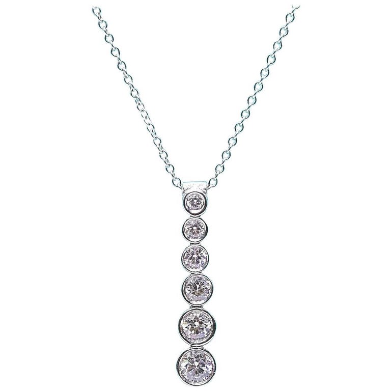 Tiffany and Co. Diamond Jazz Graduated Drop Pendant Necklace in