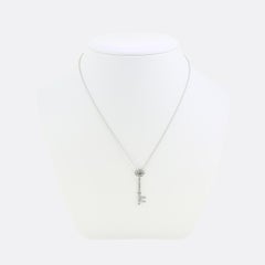 Tiffany & Co. Diamond Key Pendant Necklace