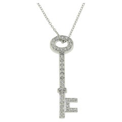 Tiffany & Co. Diamond Key Pendant Necklace