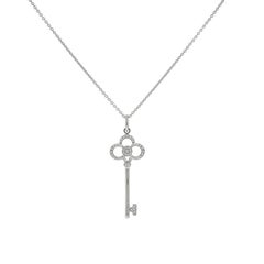 Tiffany & Co. Diamond Key White Gold Pendant