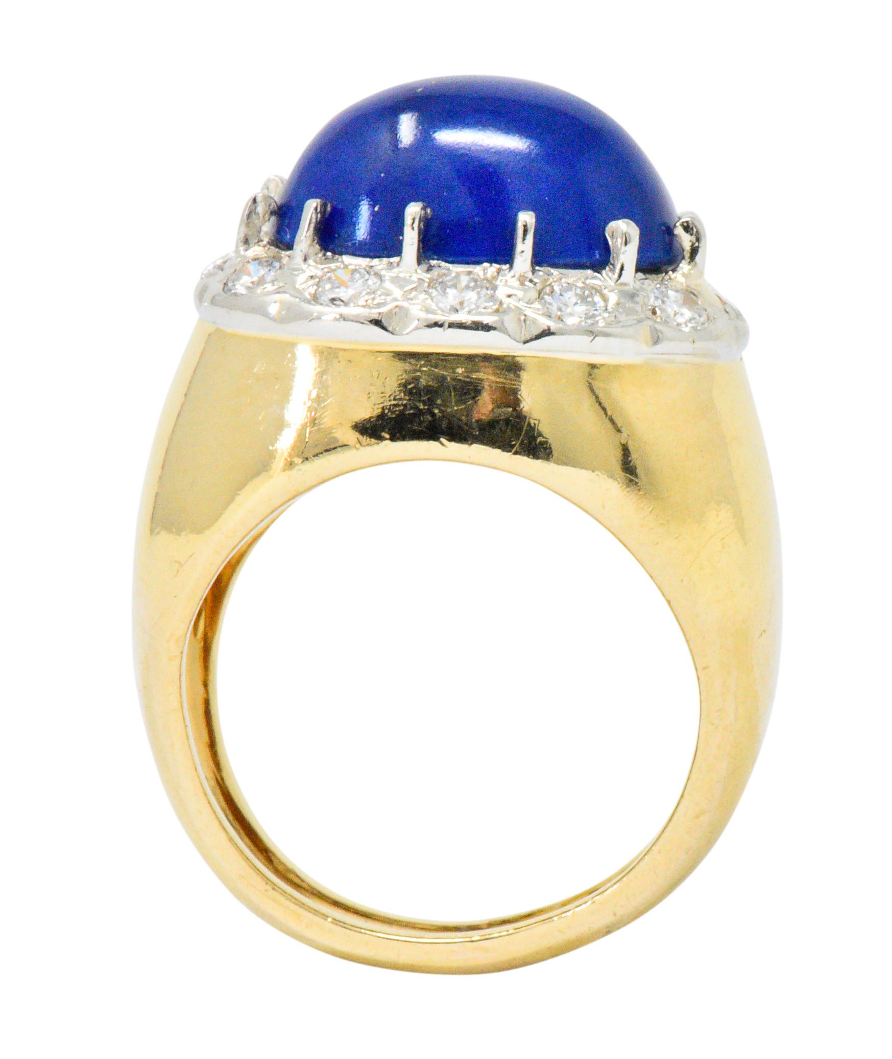 Women's or Men's Tiffany & Co. Diamond Lapis Lazuli 18 Karat Gold Cocktail Ring