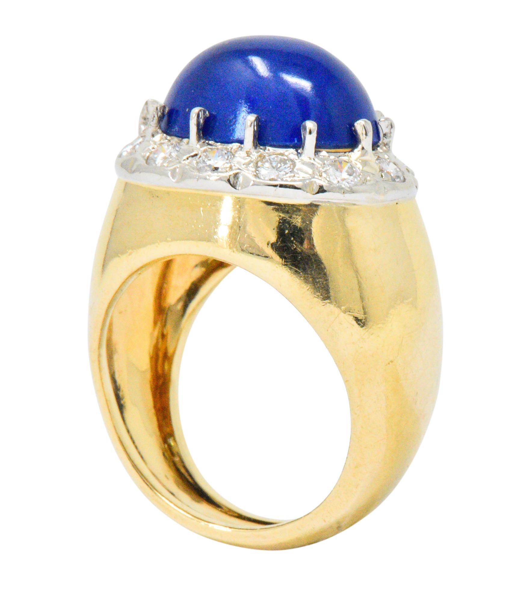 Tiffany & Co. Diamond Lapis Lazuli 18 Karat Gold Cocktail Ring 1