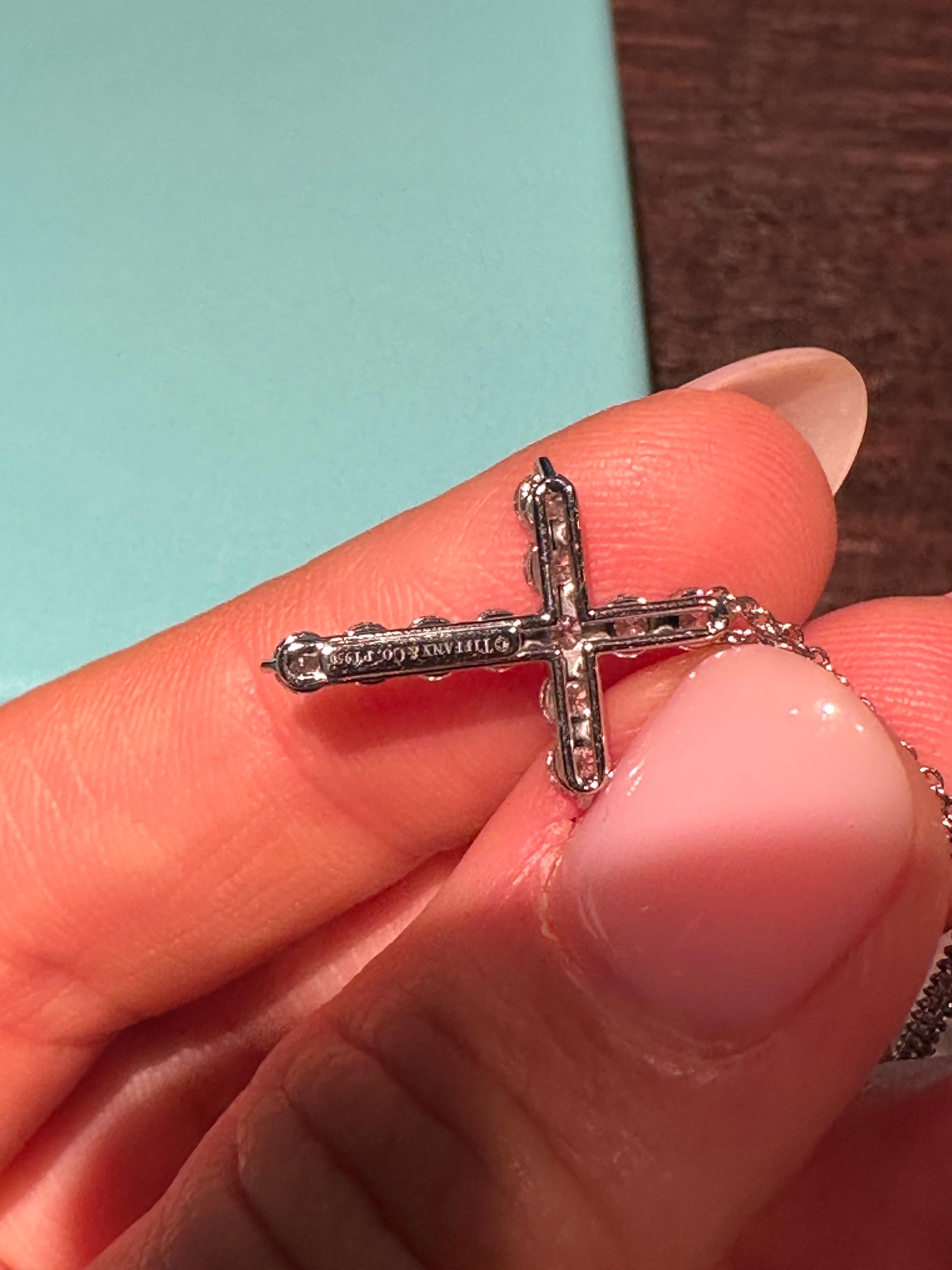 Tiffany Co Diamond Large Cross on the chain  For Sale 1