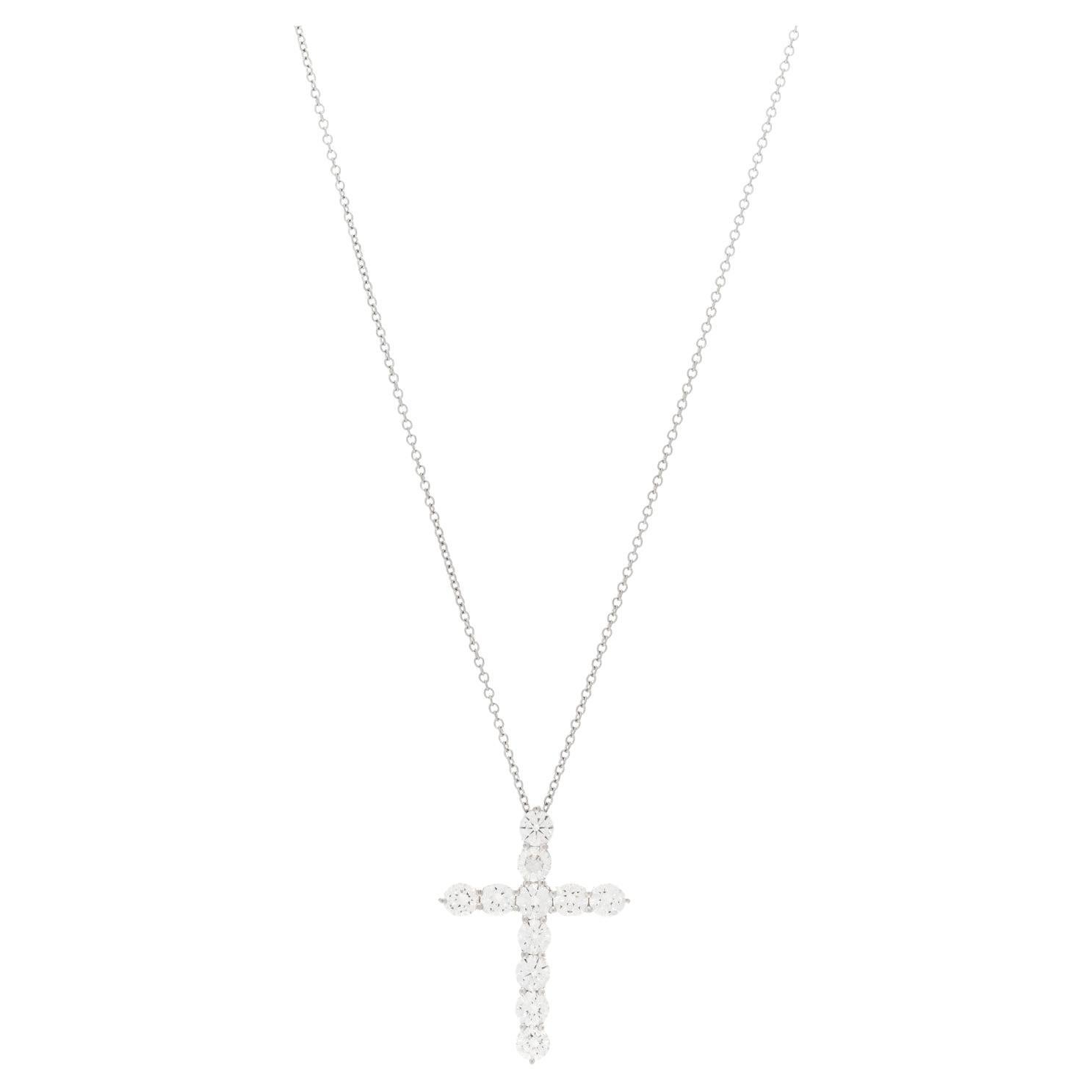 Tiffany Co Diamond Large Cross on the chain 