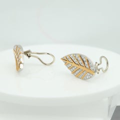 Tiffany & Co. Diamond Leaf Earring Clip 1981 Platinum and 18k