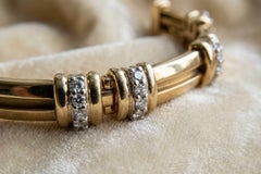 Tiffany & Co. Pulsera de eslabones con diamantes en oro amarillo de 18 quilates y platino