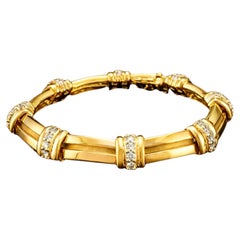 Tiffany & Co. Bracciale A Link con diamanti in oro giallo 18 carati e platino