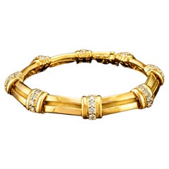 Tiffany & Co. Pulsera de eslabones con diamantes en oro amarillo de 18 quilates y platino