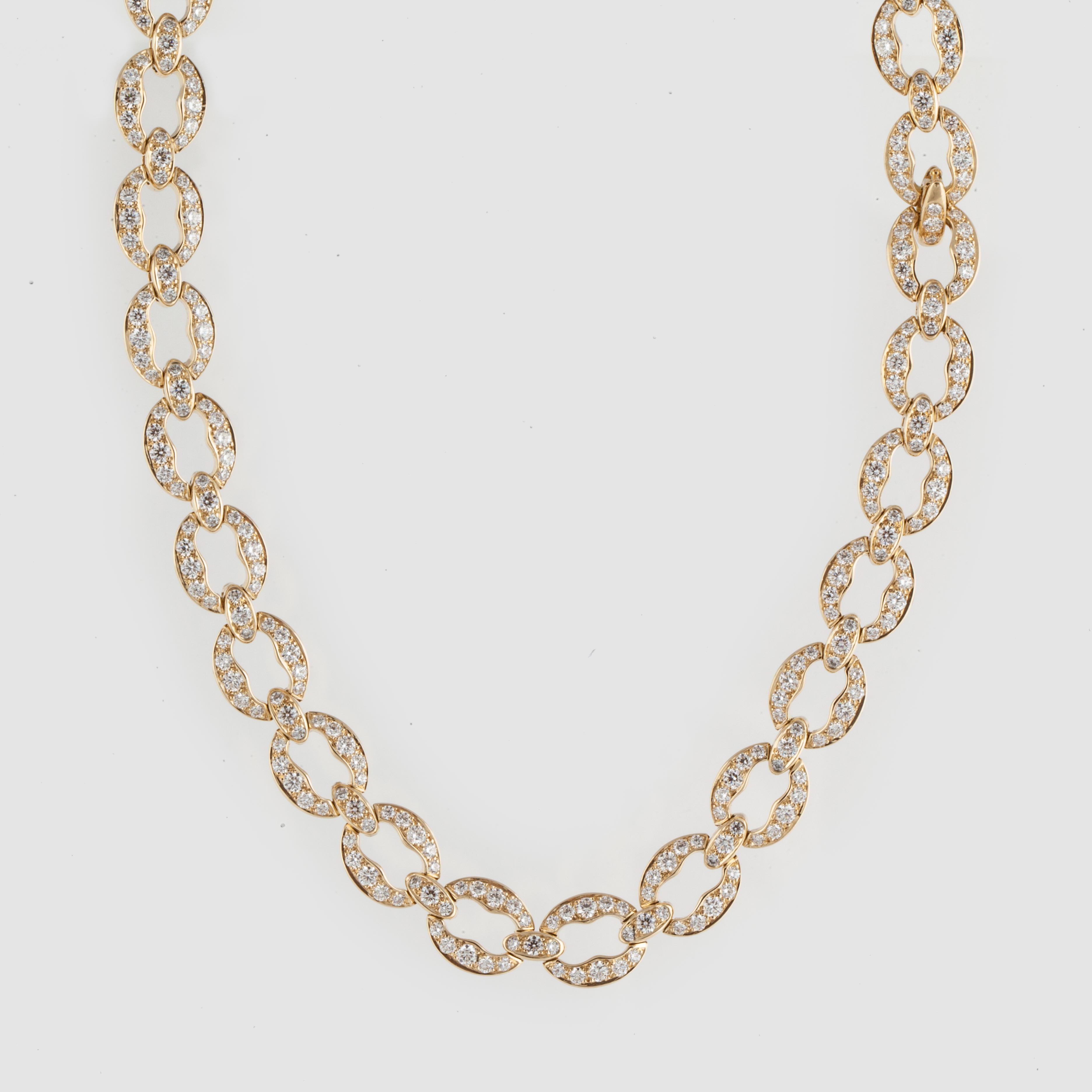 Tiffany & Co. 18 Karat Gold Diamant-Gliederhalskette Damen im Angebot