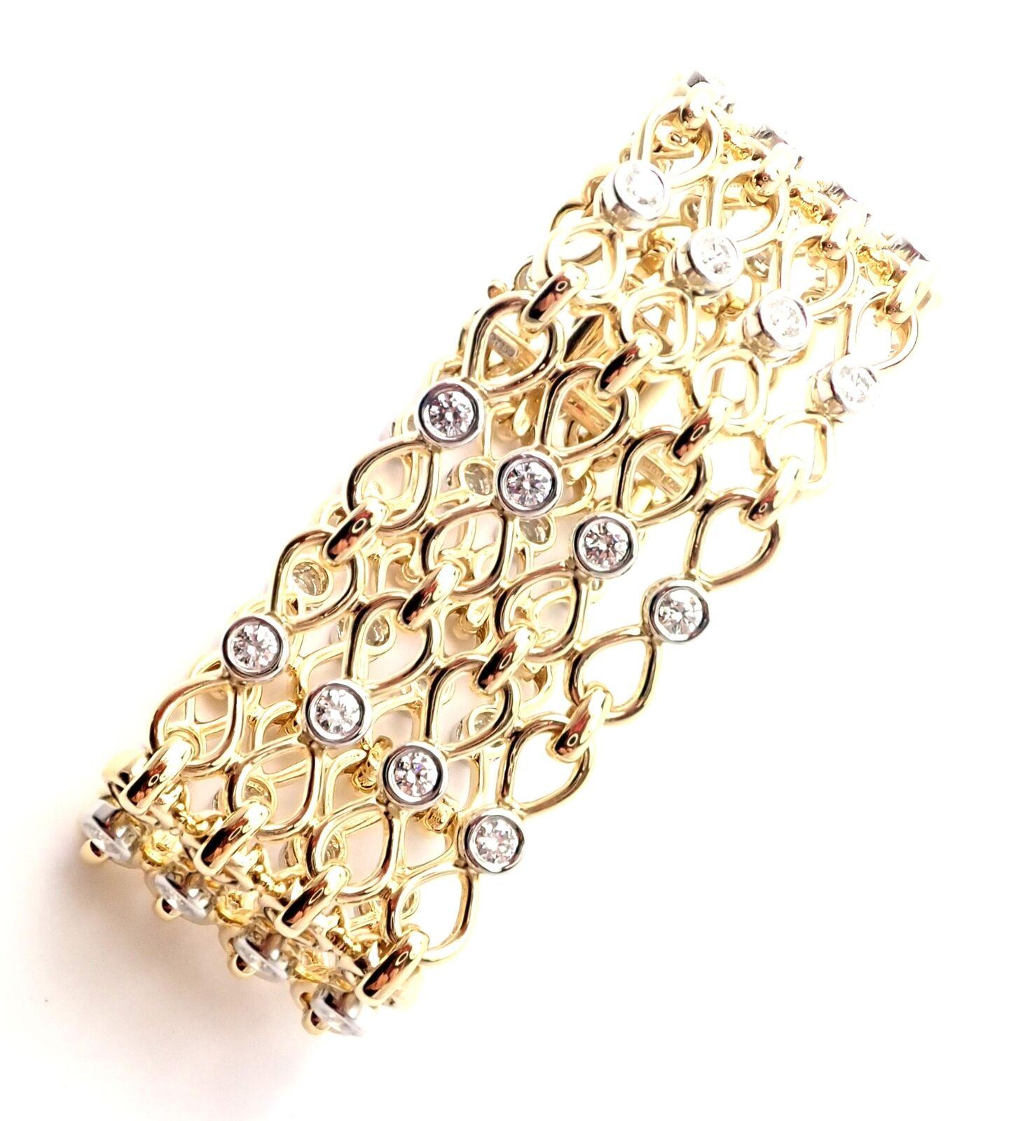 Tiffany & Co Diamond Link Yellow Gold and Platinum Bracelet 6