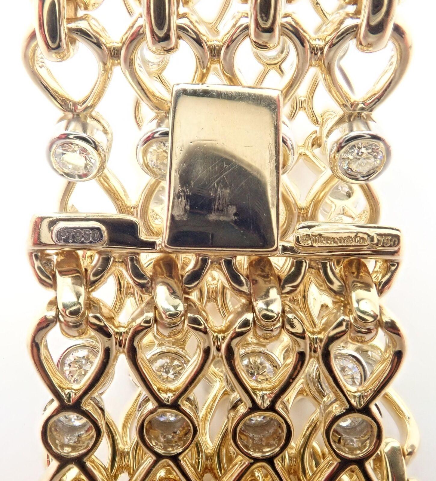 Tiffany & Co Diamond Link Yellow Gold and Platinum Bracelet 2