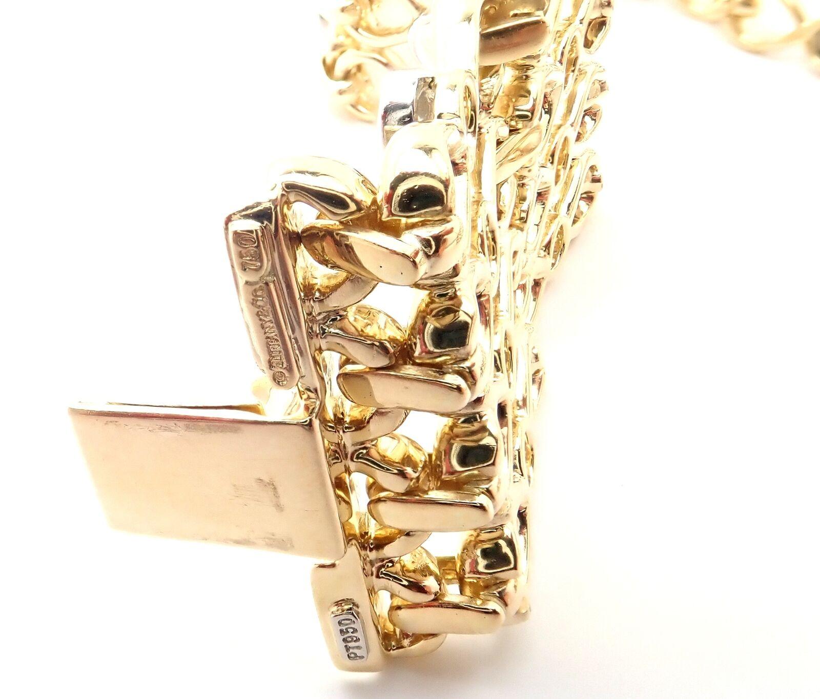 Tiffany & Co Diamond Link Yellow Gold and Platinum Bracelet 3