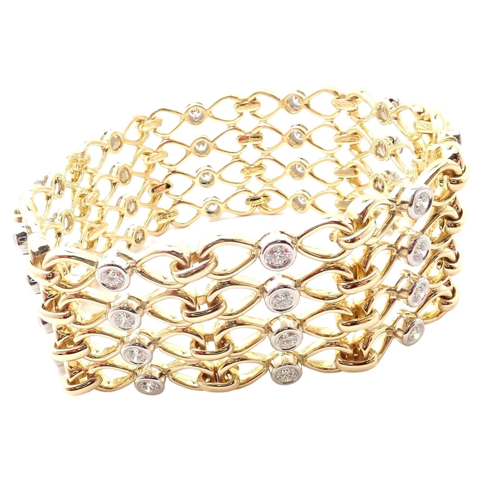 Tiffany & Co Diamond Link Yellow Gold and Platinum Bracelet