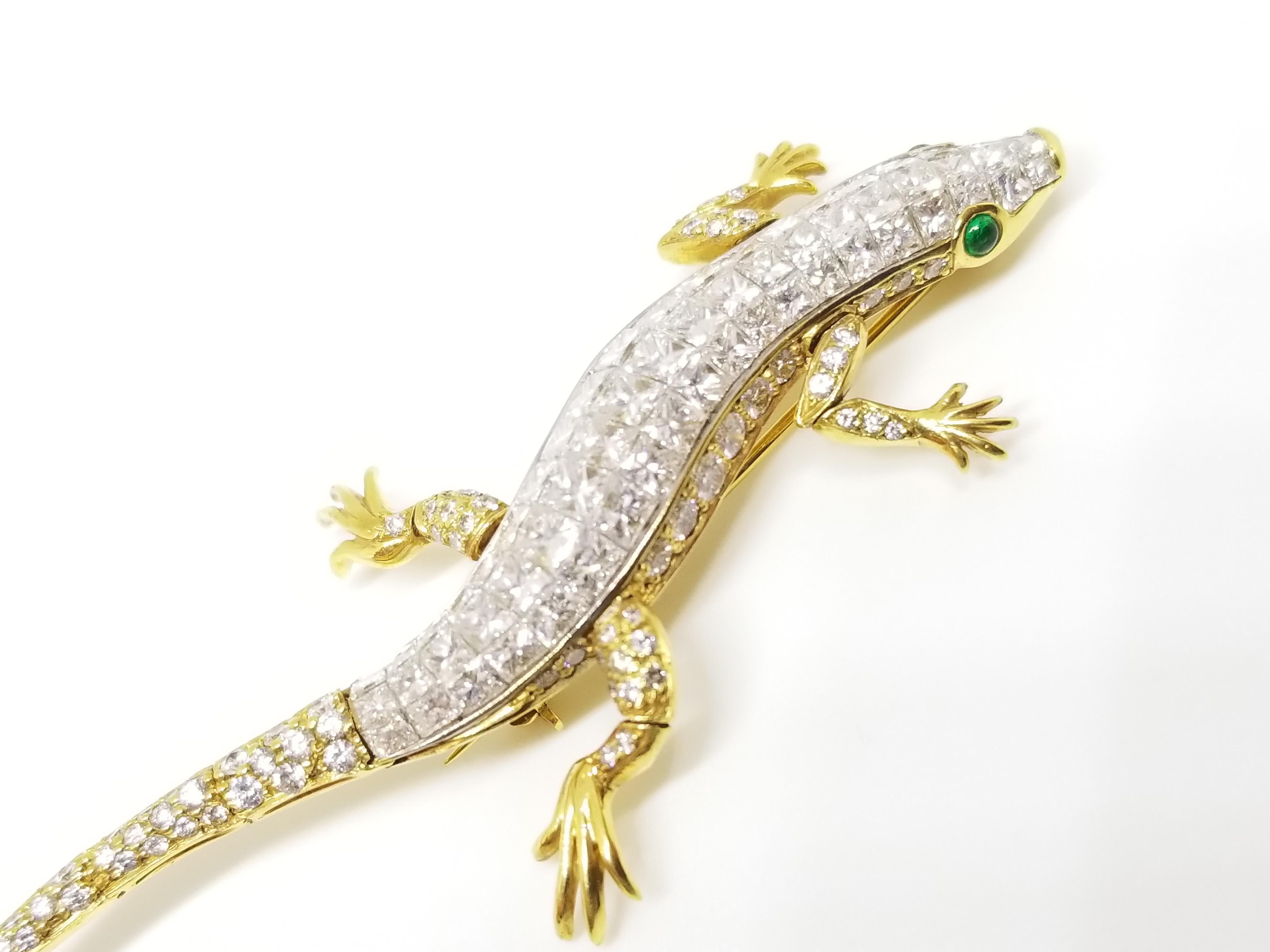 Women's or Men's Tiffany & Co. Diamond Lizard Brooch 