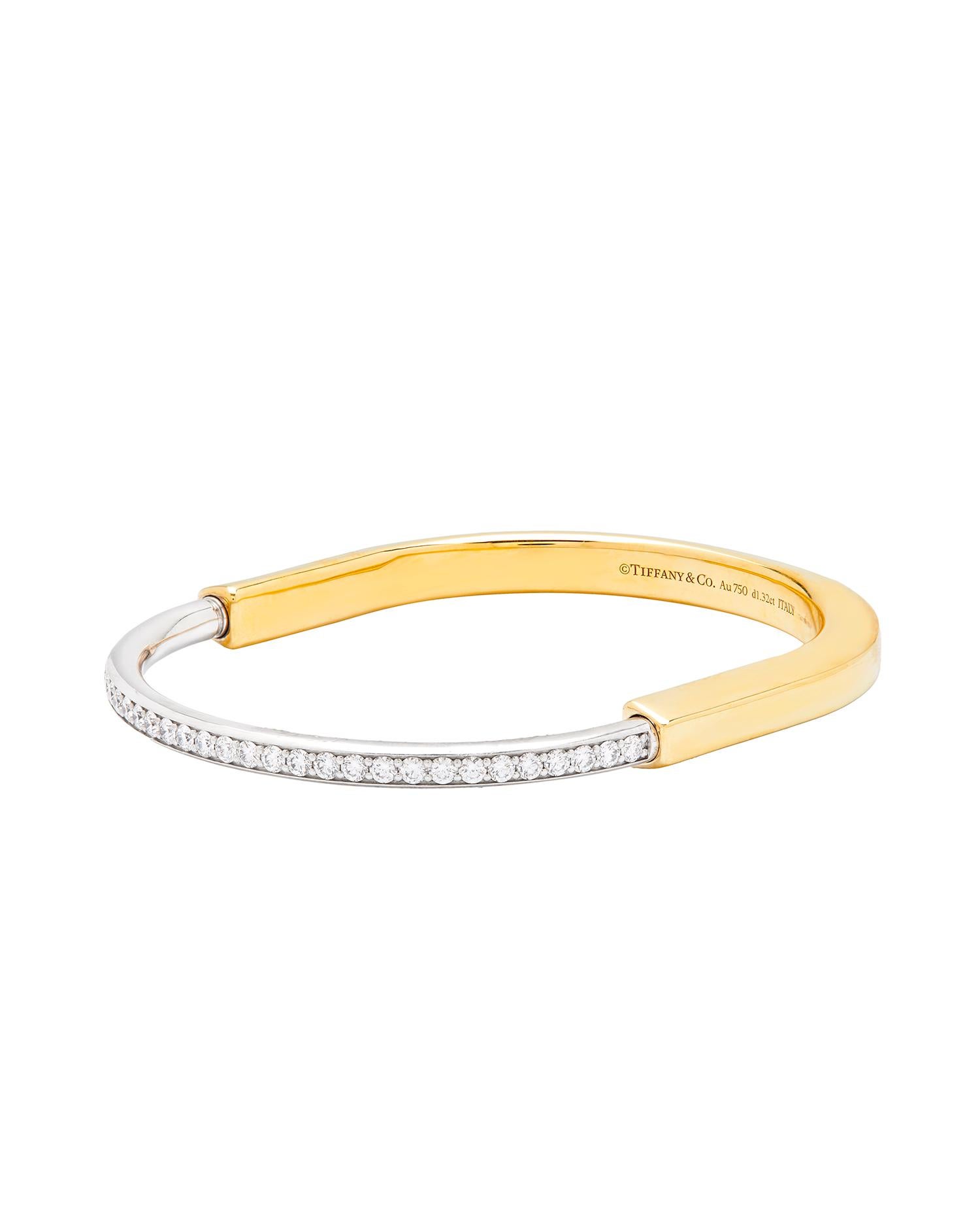 Brilliant Cut Tiffany & Co Diamond Lock bracelet model number 70181142 For Sale