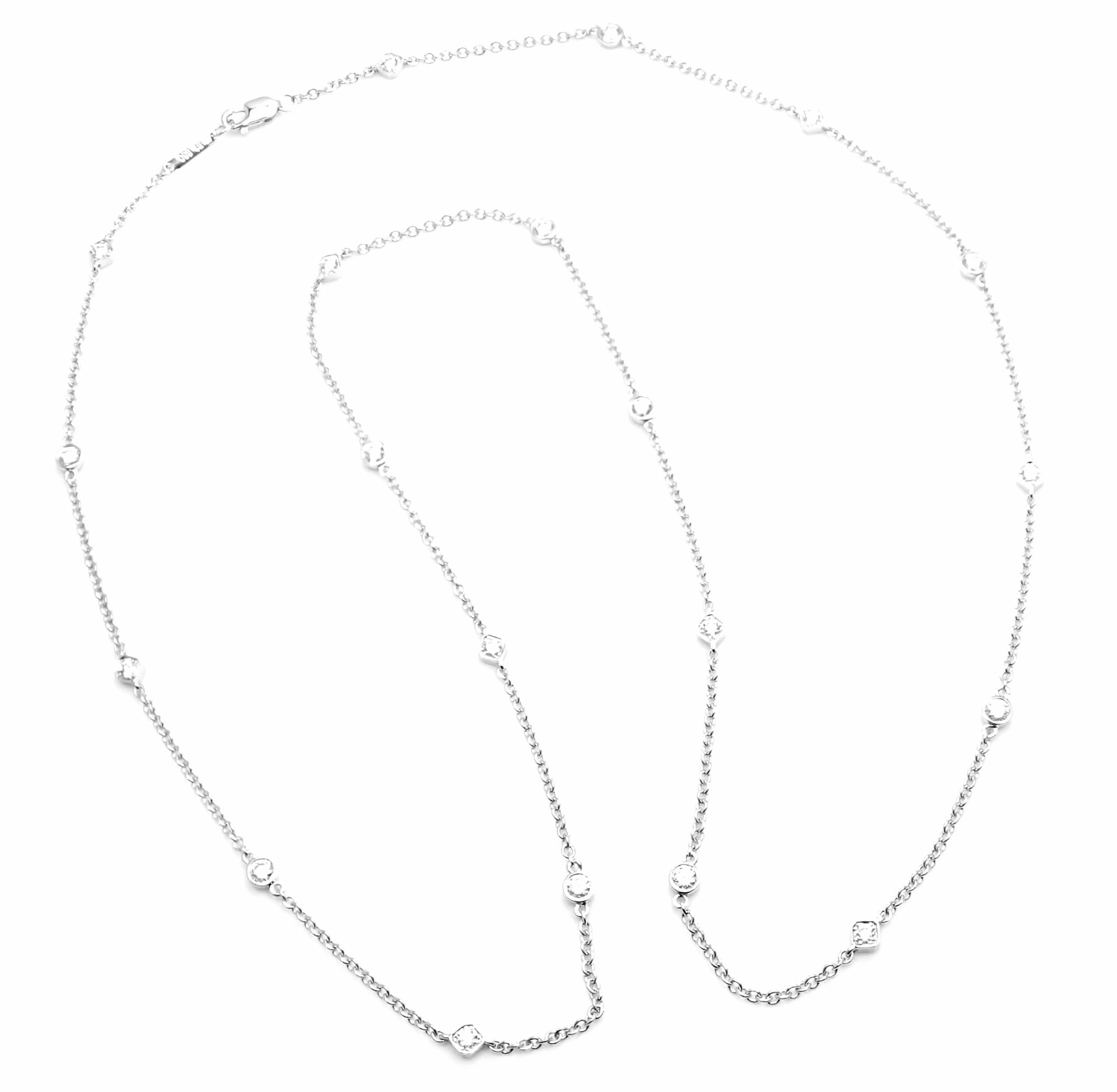 Women's or Men's Tiffany & Co. Diamond Long Platinum Chain Necklace