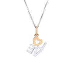 Colgante y collar de diamantes Tiffany & Co Love de oro blanco de 18k Joyas firmadas