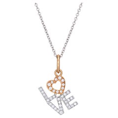 Tiffany 
Co Diamond Love Pendant 
Necklace 18k White Gold Signed Jewelry