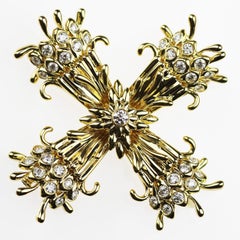 Tiffany & Co. Schlumberger Diamond Clip-Brooch/Pendant, 18K Gold Maltese Cross