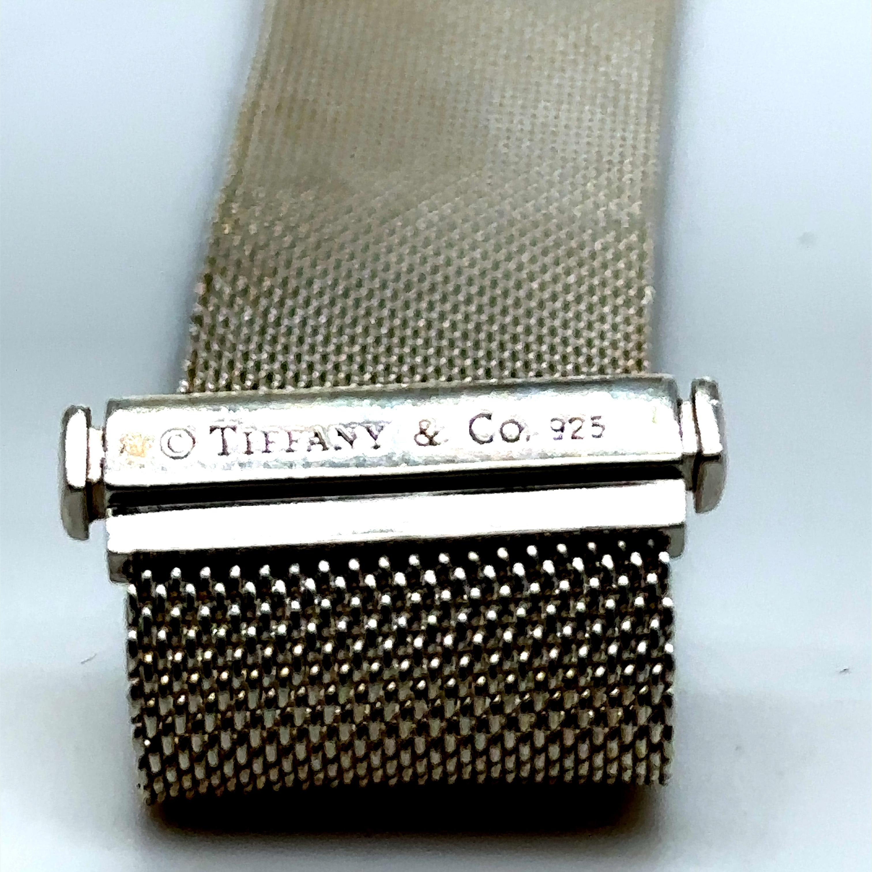 Taille ronde Tiffany & Co Bracelet Somerset en maille de diamants 0,21 carat en vente