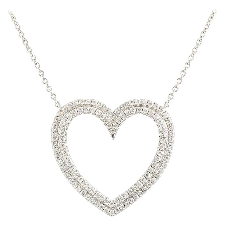 Tiffany and Co. Diamond Metro Collection Heart Pendant at 1stDibs