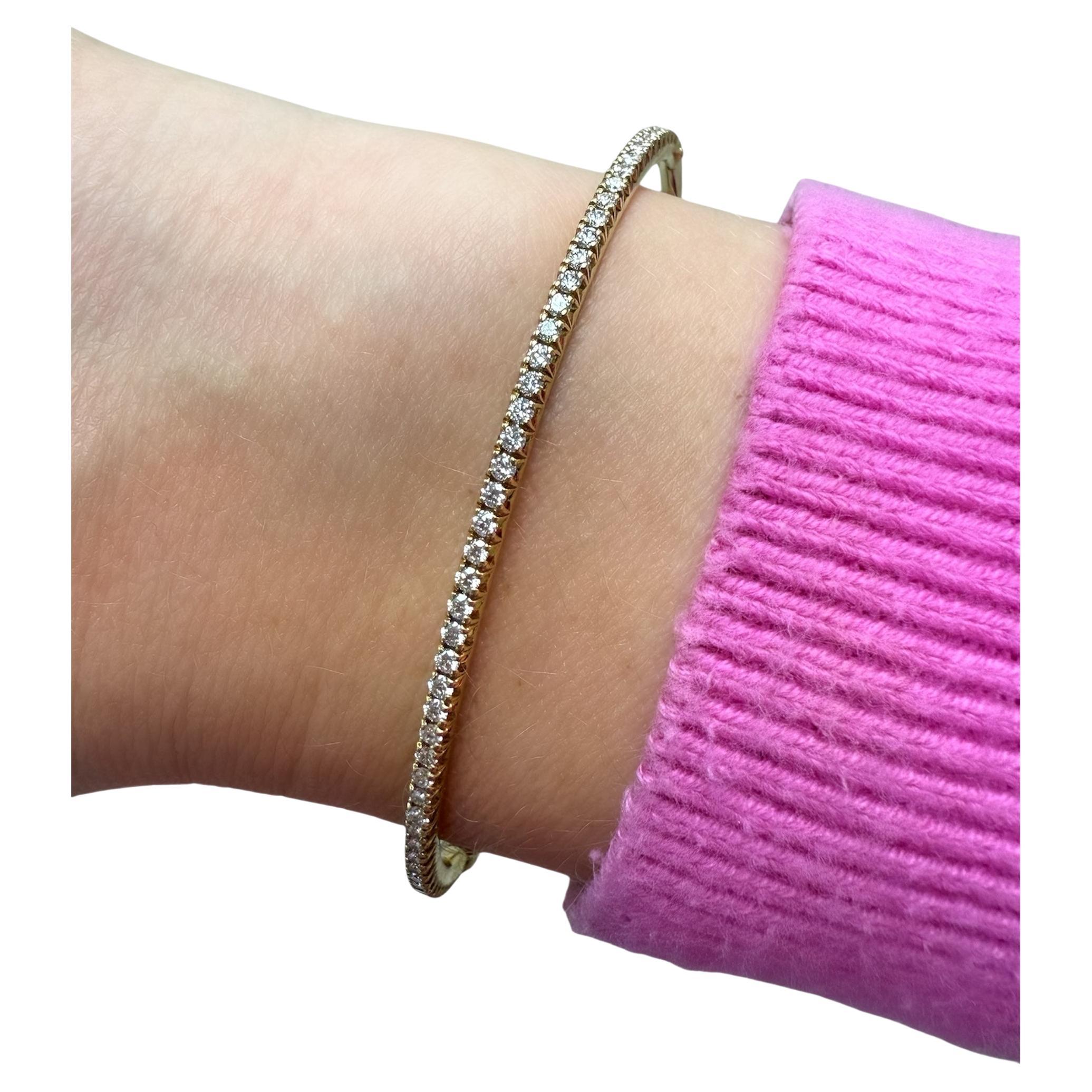 Tiffany & Co., Diamond Metro Medium Bangle Bracelet For Sale