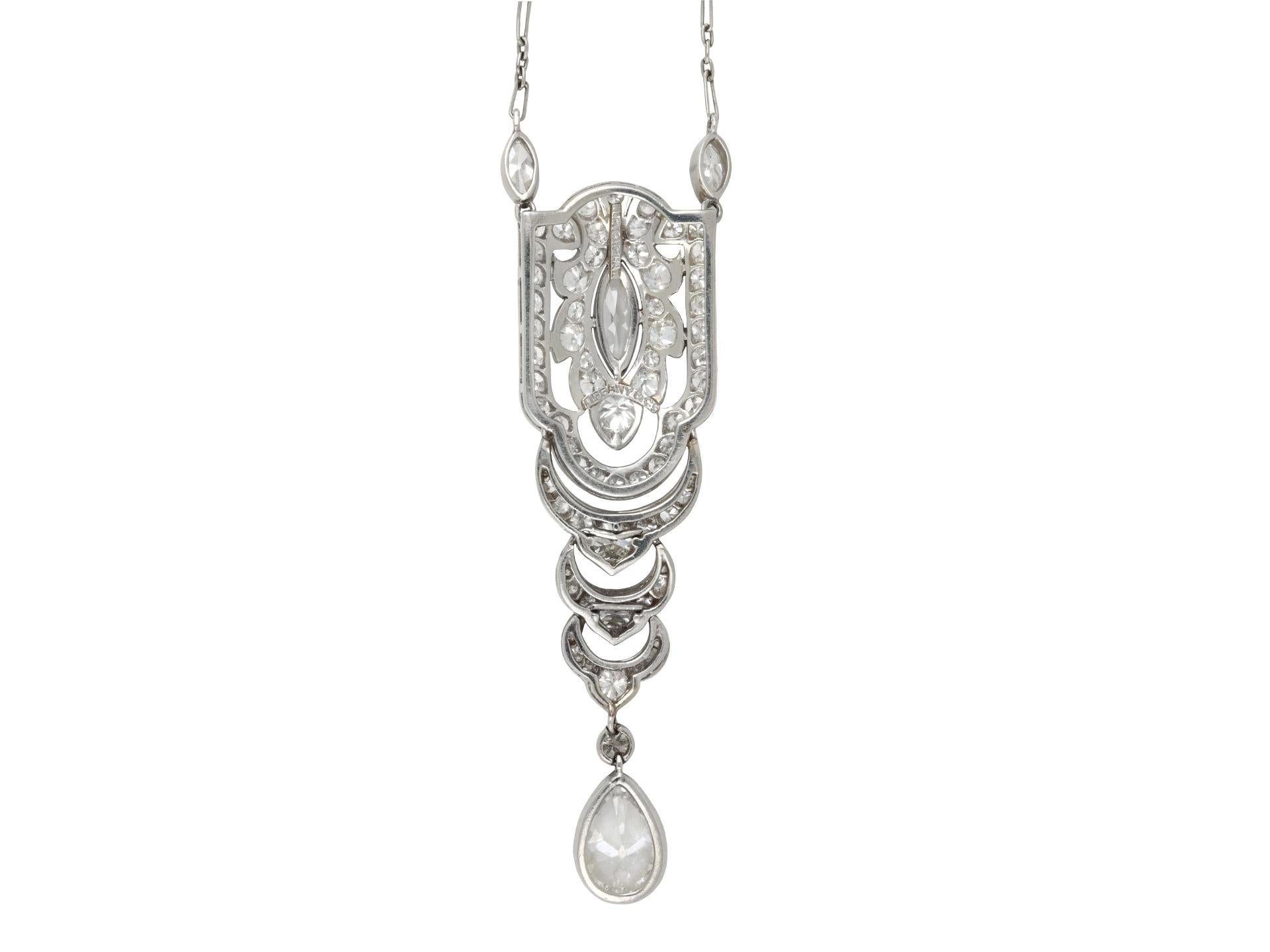 Taglio antico europeo Collana di diamanti di Tiffany & Co., America, 1920 circa in vendita