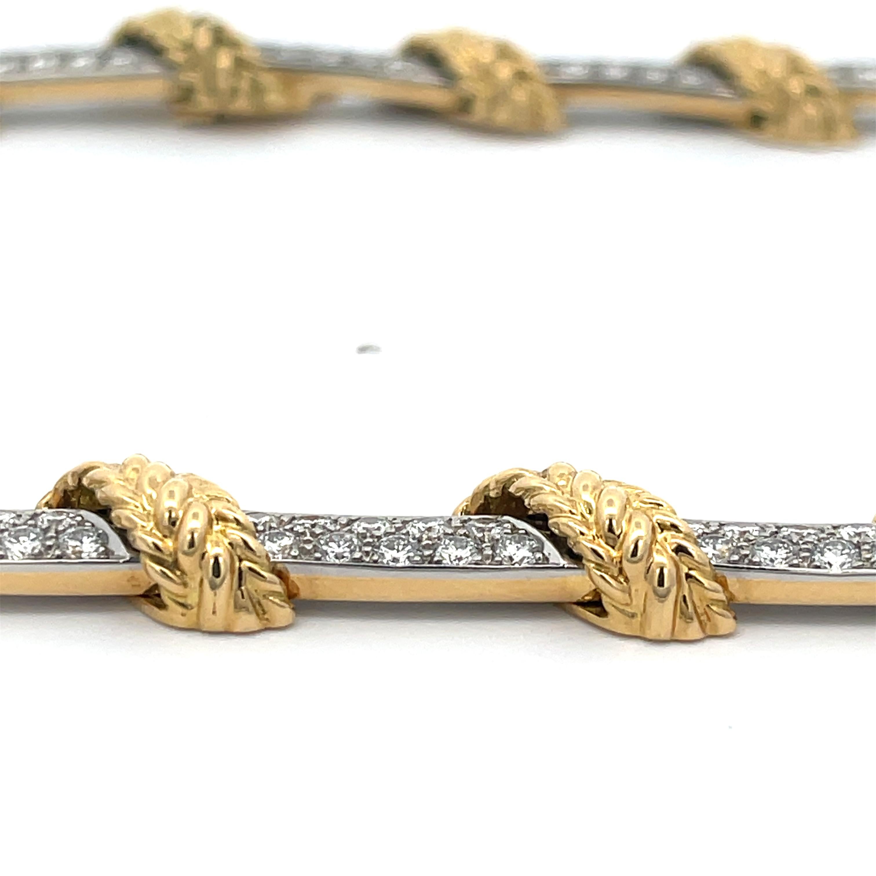 Tiffany & Co. Diamond Necklace Platinum Topped 18K Yellow Gold In Excellent Condition For Sale In Dallas, TX