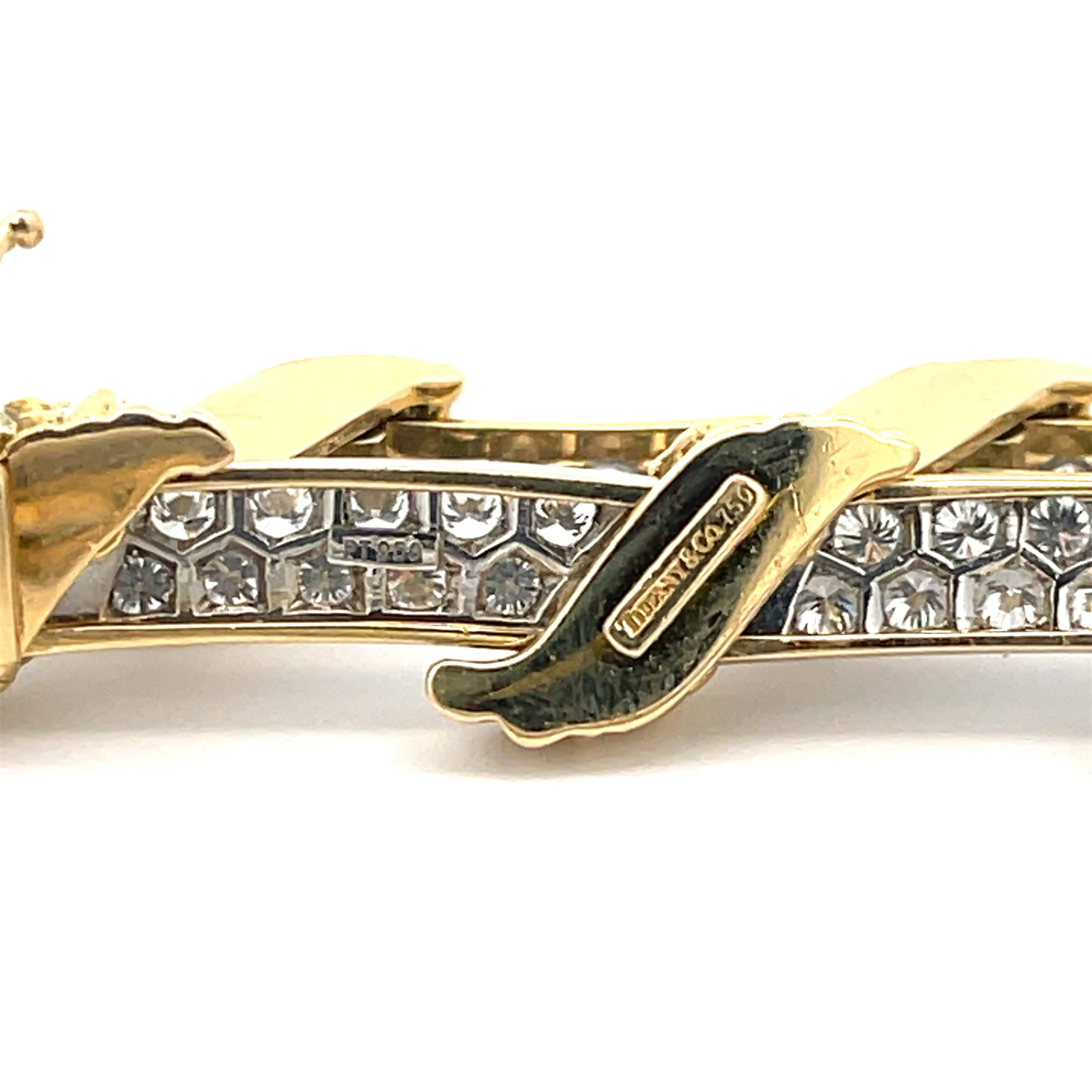 Tiffany & Co. Diamant-Halskette aus Platin und 18K Gelbgold Damen im Angebot