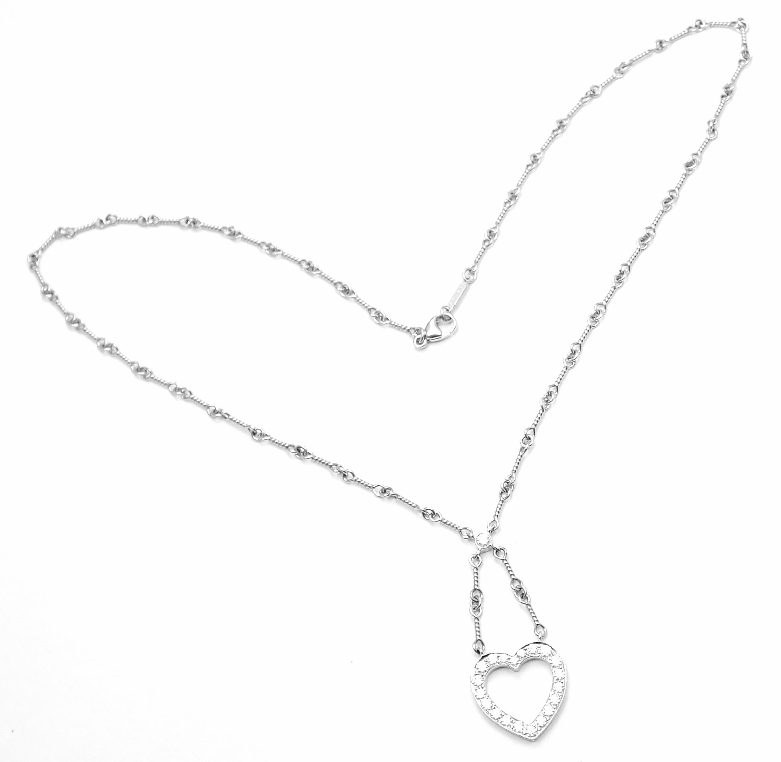 Tiffany & Co. Platin-Halskette mit durchbrochenem Diamant-Anhänger (Brillantschliff) im Angebot