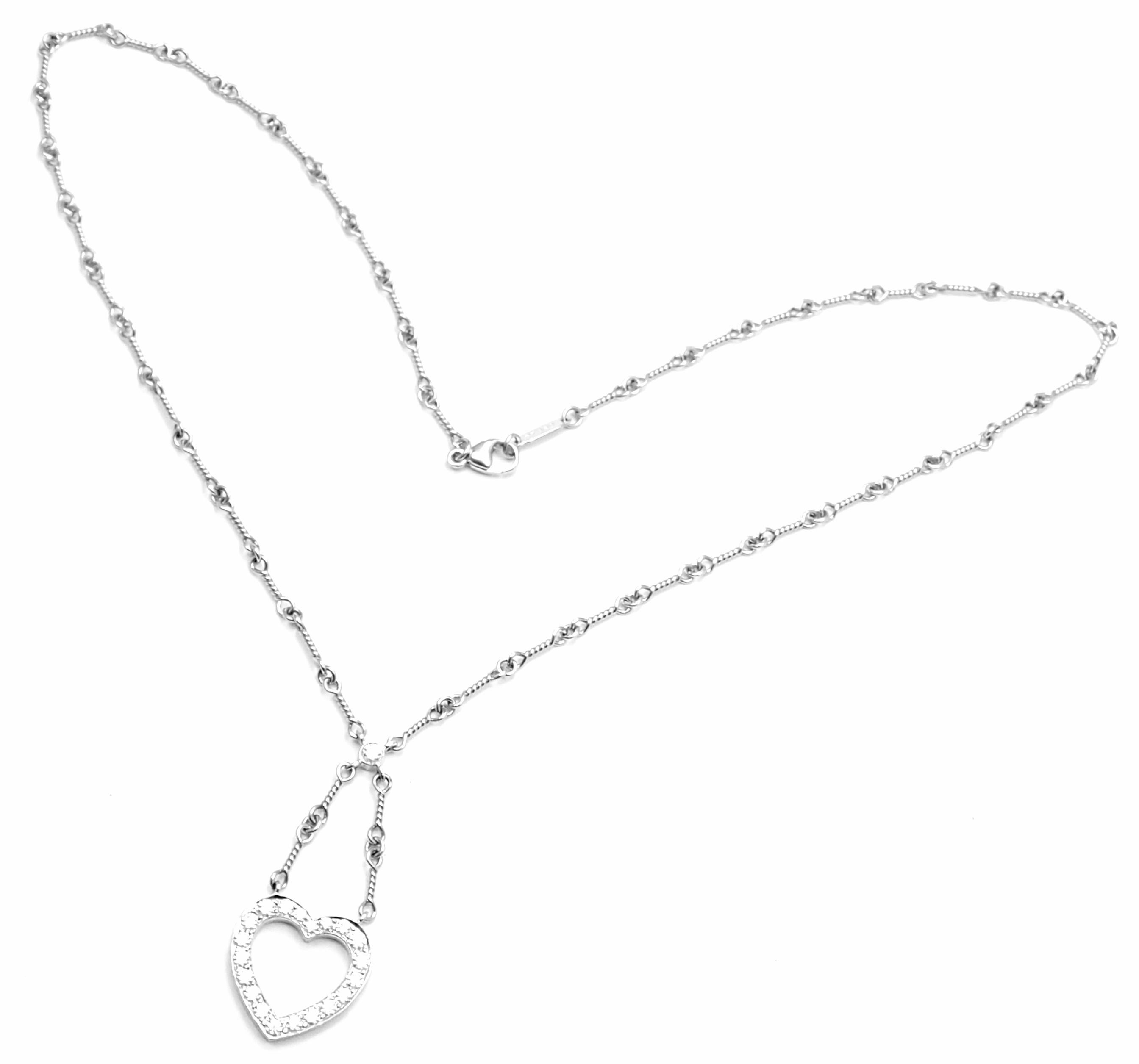 Tiffany & Co. Platin-Halskette mit durchbrochenem Diamant-Anhänger im Zustand „Hervorragend“ im Angebot in Holland, PA