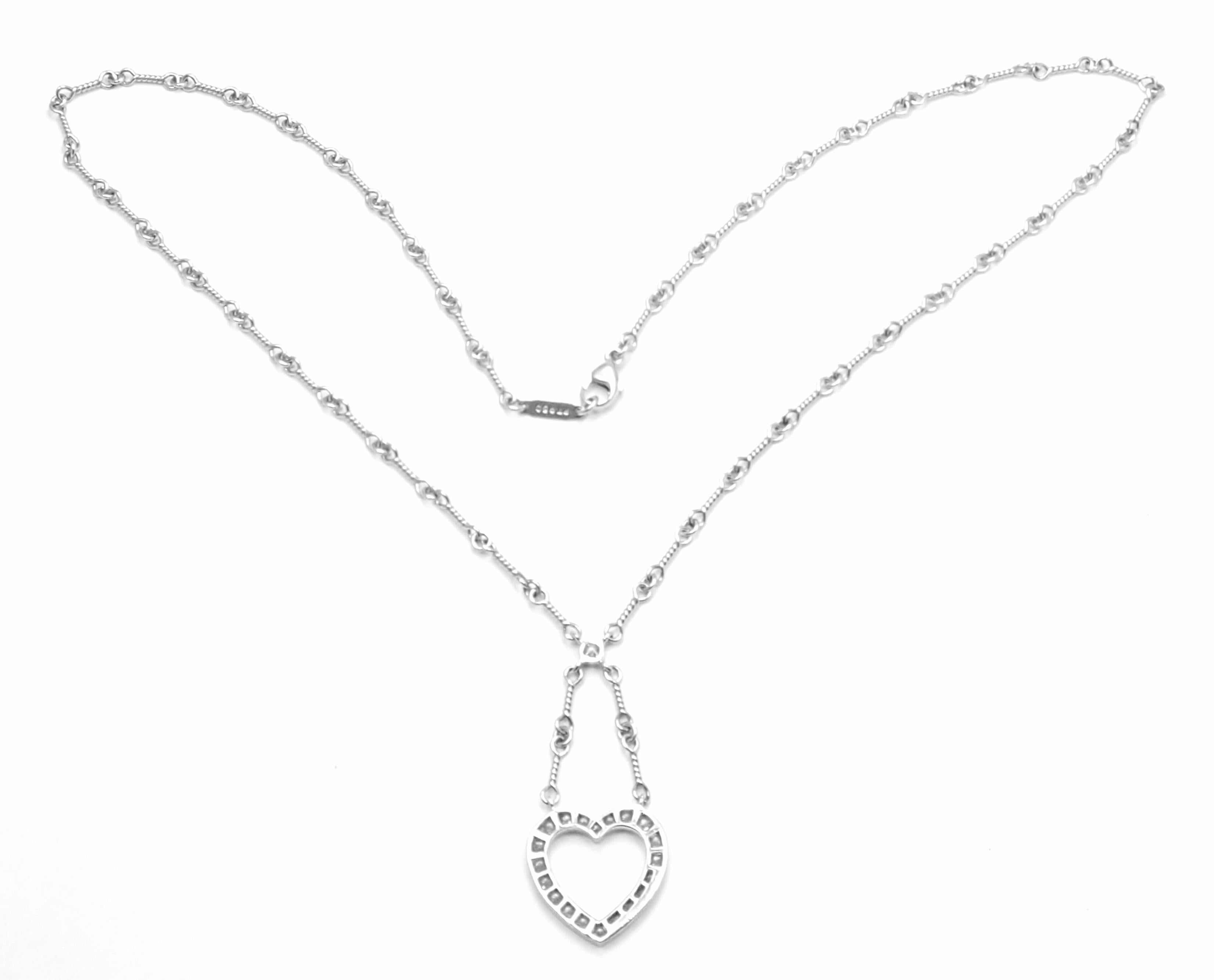 Tiffany & Co. Platin-Halskette mit durchbrochenem Diamant-Anhänger für Damen oder Herren