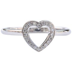 Tiffany & Co. Diamant-Ring mit offenem Herz aus Platin