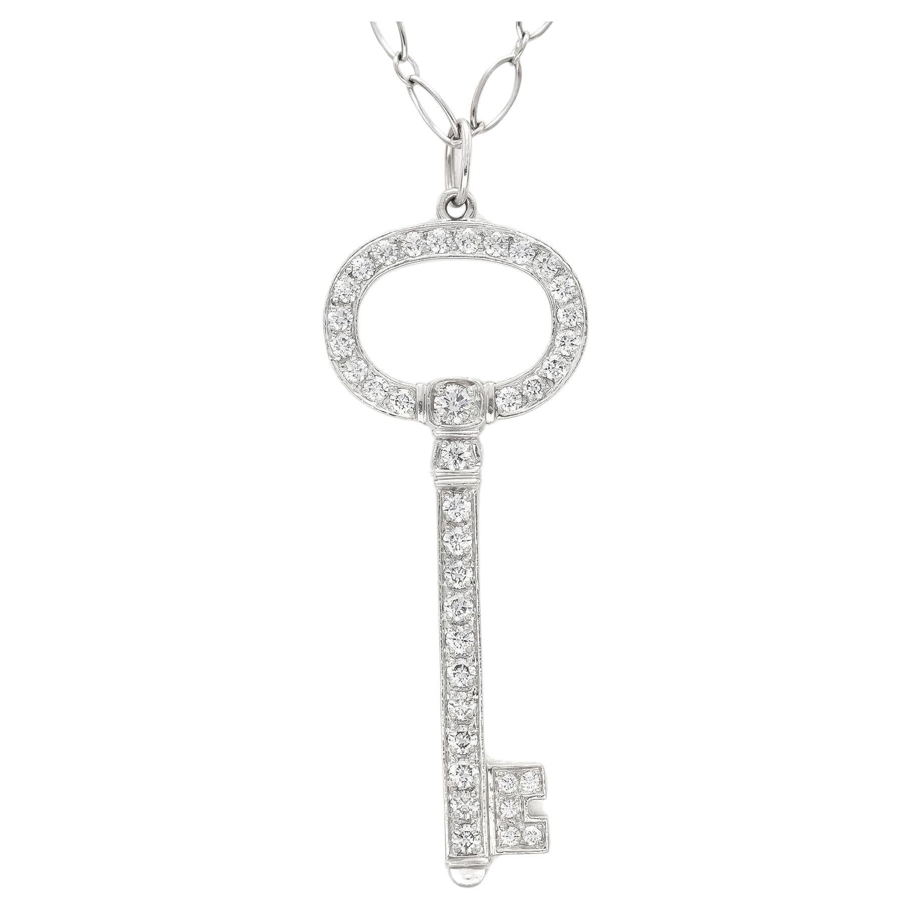 Tiffany & Co. Collier pendentif clé ovale en diamant