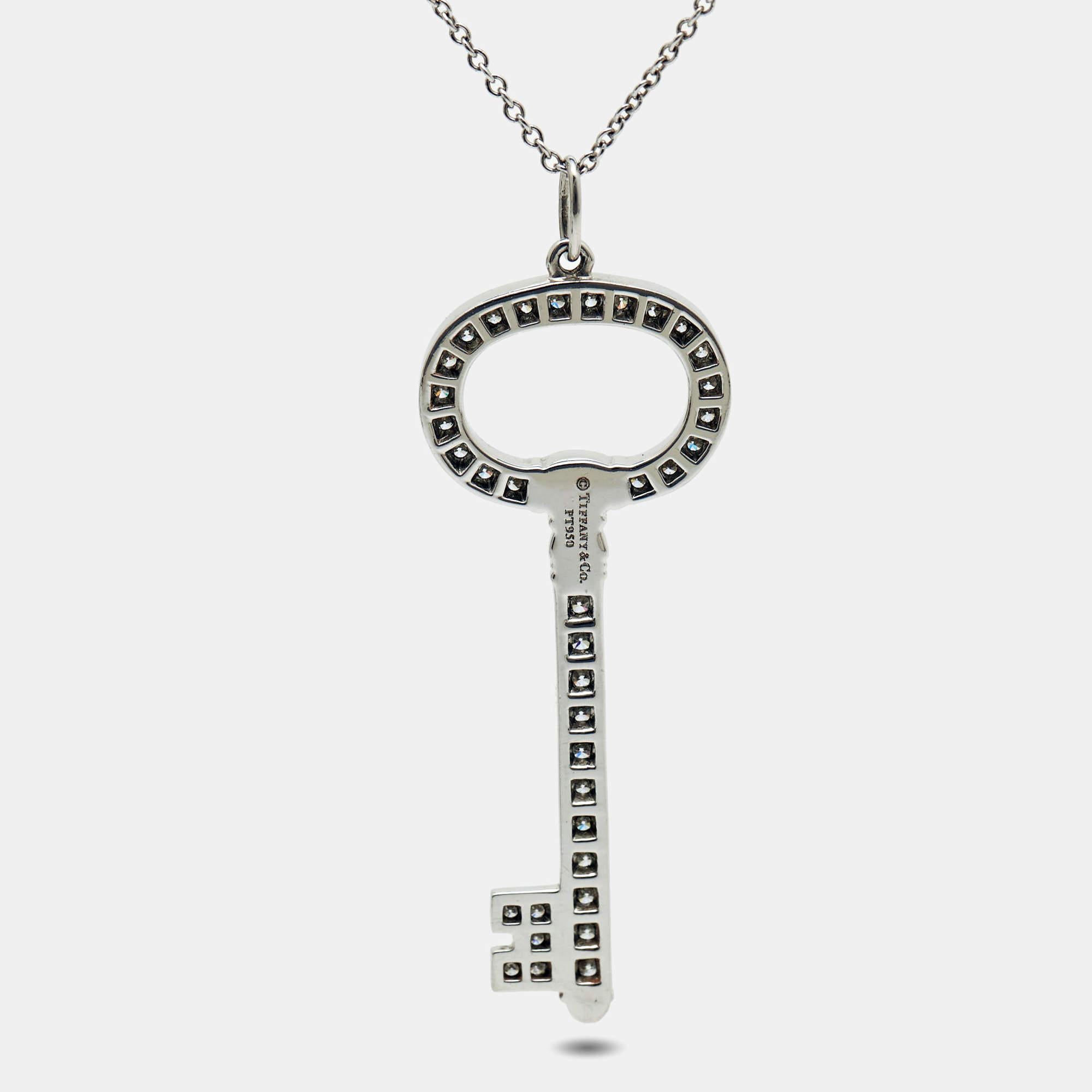 One look at this beauty from Tiffany & Co. and you'll know why diamonds are a girl's best friend. Tiffany and Co. carries the reputation of excellent craftsmanship and exquisite creativity when it comes to jewelry, and this gorgeous Key pendant in