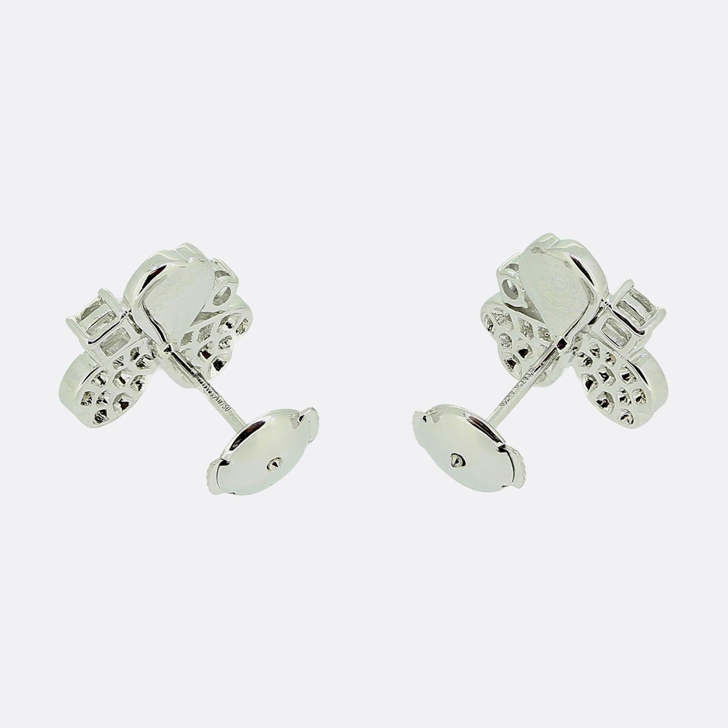 Brilliant Cut Tiffany & Co. Diamond Paper Flowers Earrings