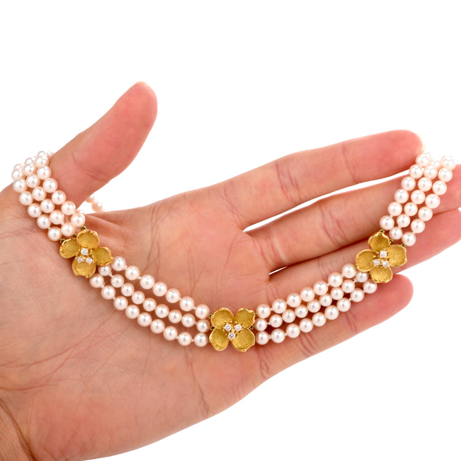 tiffany pearl necklace gold