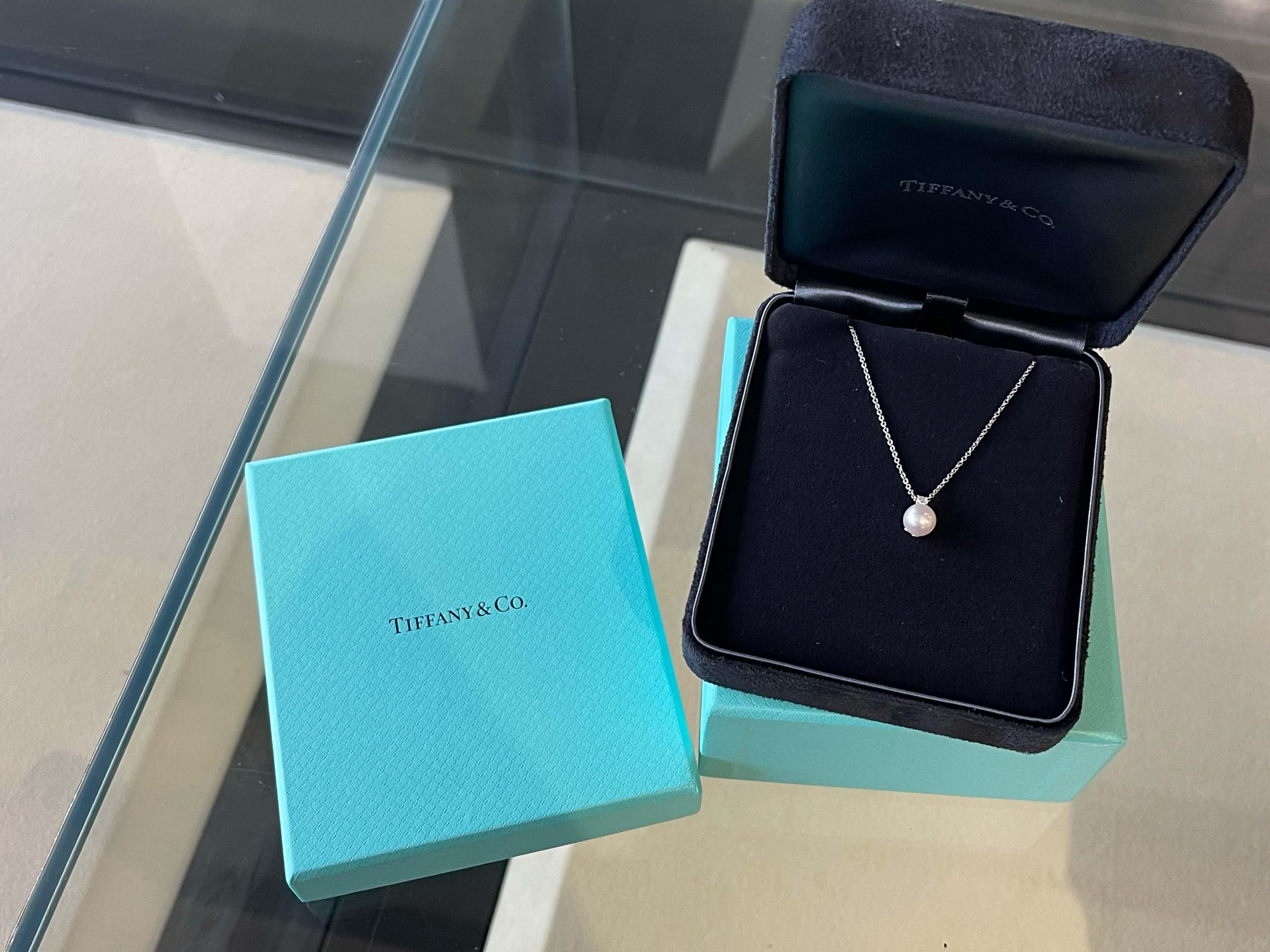 Tiffany & Co. Diamant-Perlen-Anhänger 18k Weißgold 4