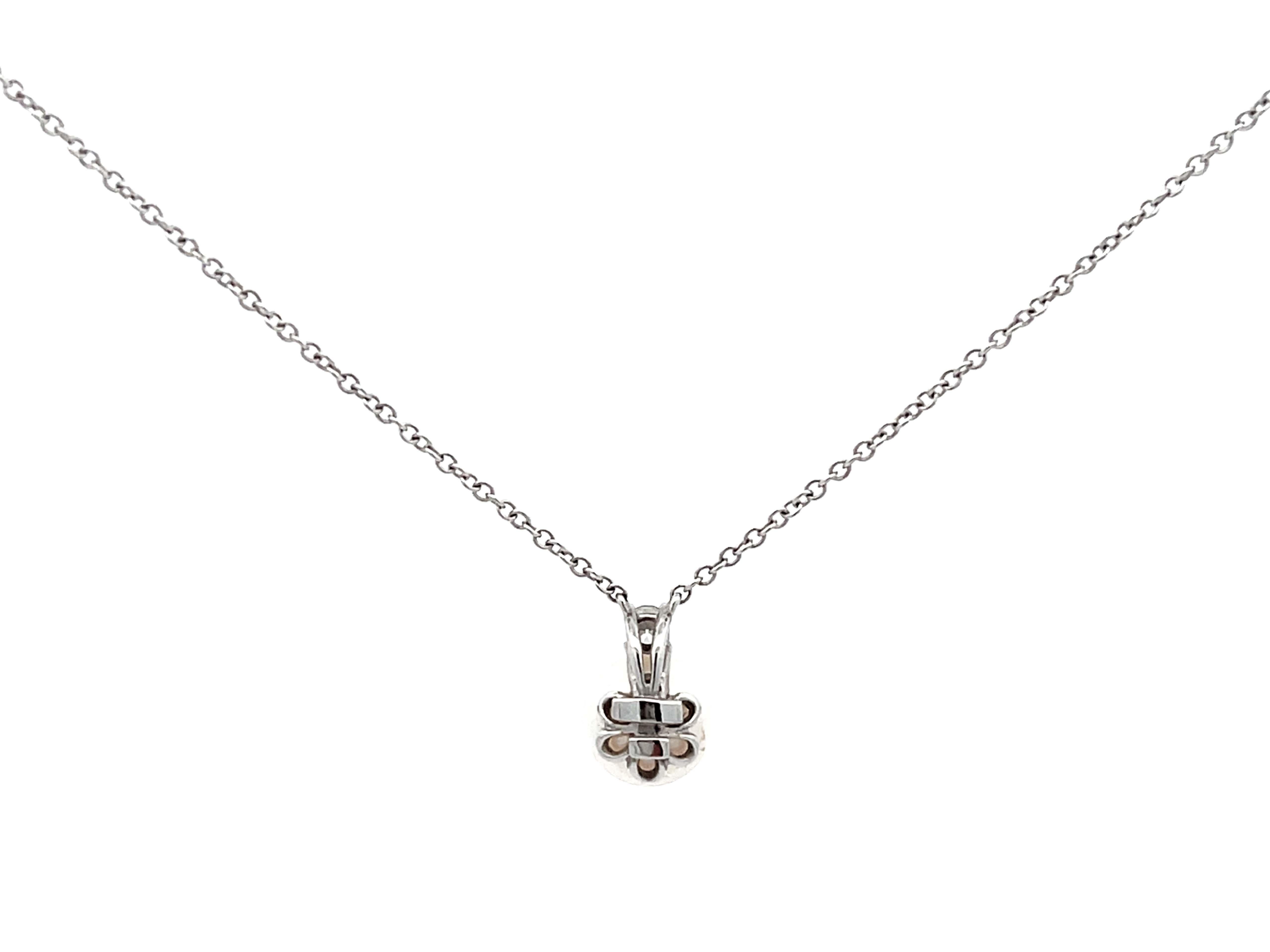 Tiffany & Co. Diamond Pearl Pendant 18k White Gold 3