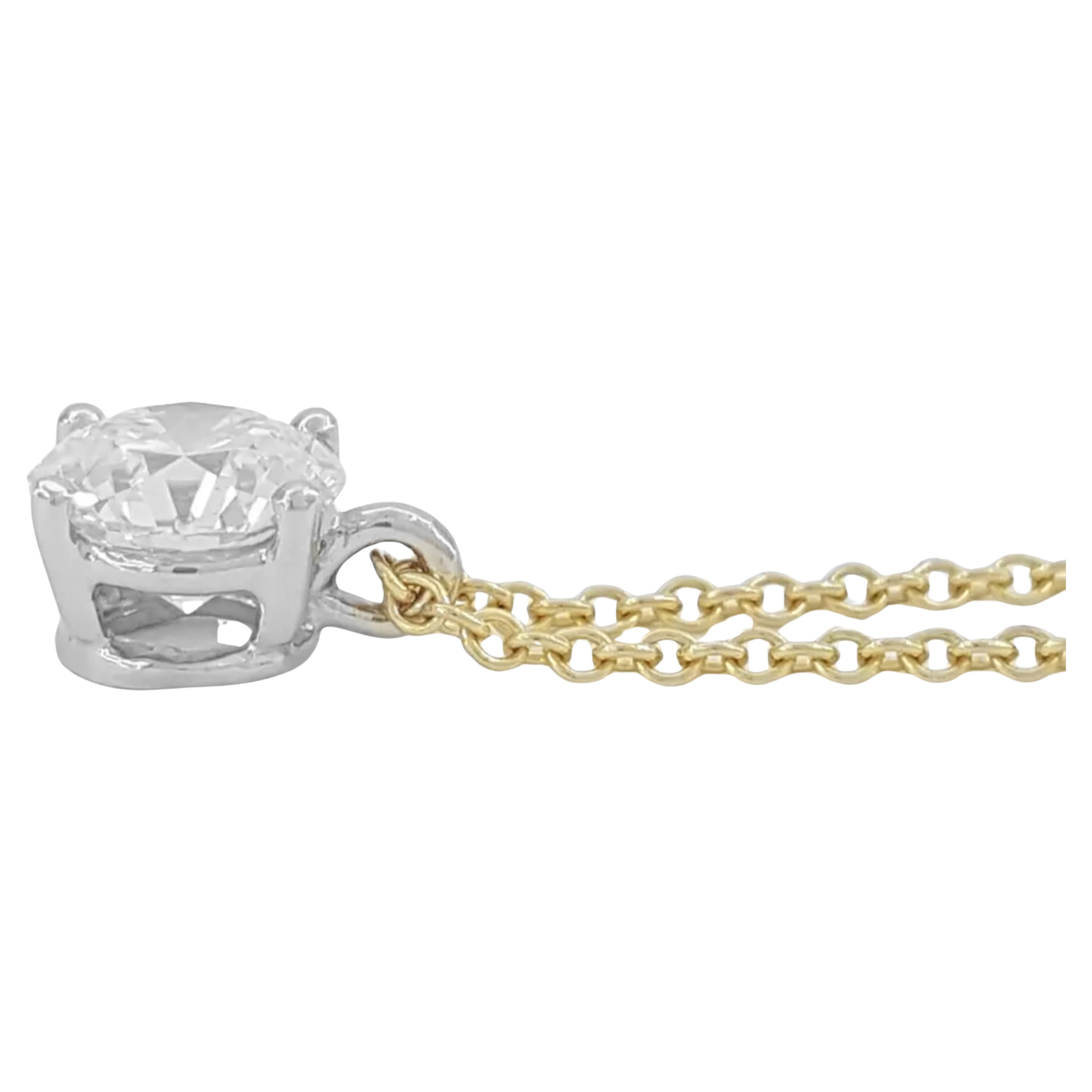 Round Cut Tiffany & Co.  Diamond Pendant 18k Platinum For Sale