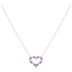 Tiffany & Co. Diamond and Pink Sapphire Hearts Pendant