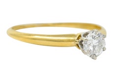 Tiffany & Co. Diamond Platinum 18 Karat Gold Solitaire Engagement Ring GIA