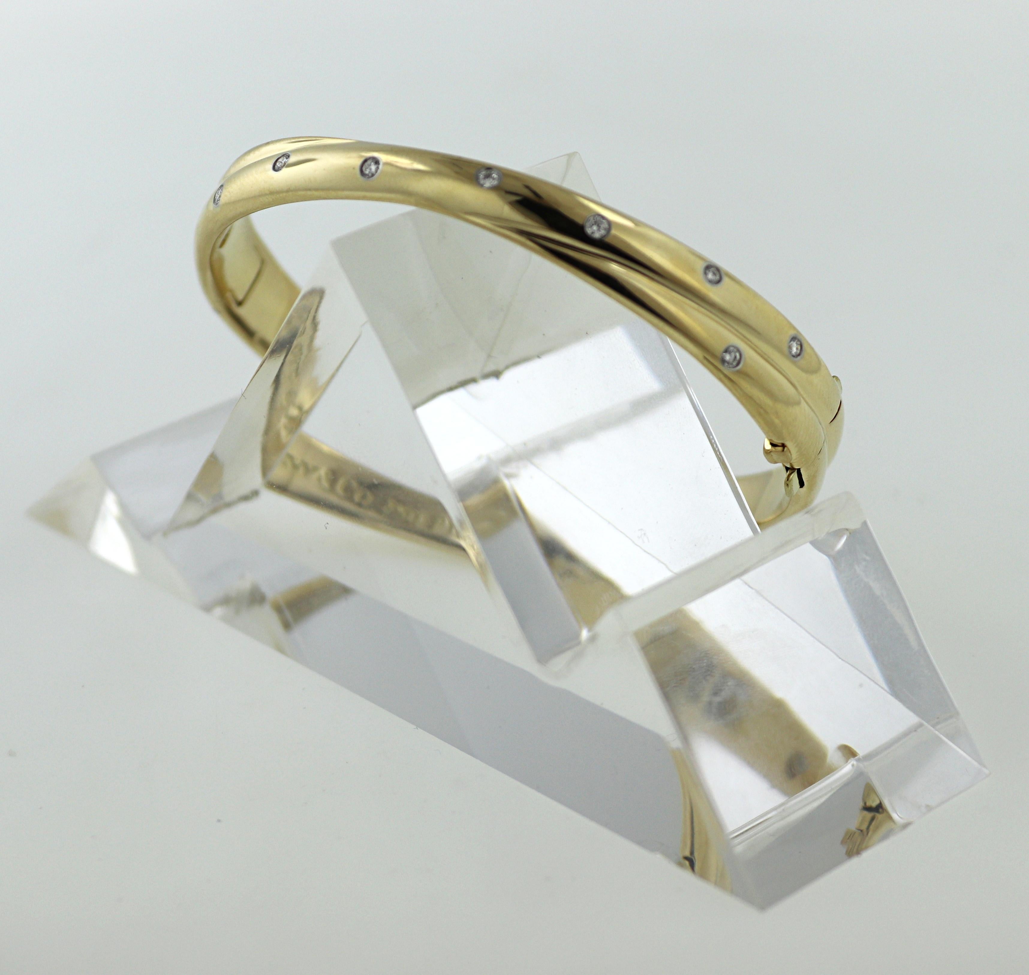 Artisan Tiffany & Co., Diamond, Platinum, 18k Yellow Gold Etoile Crossover Bracelet For Sale