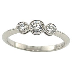 Tiffany & Co. Diamond Platinum 3 Stone Diamond Ring