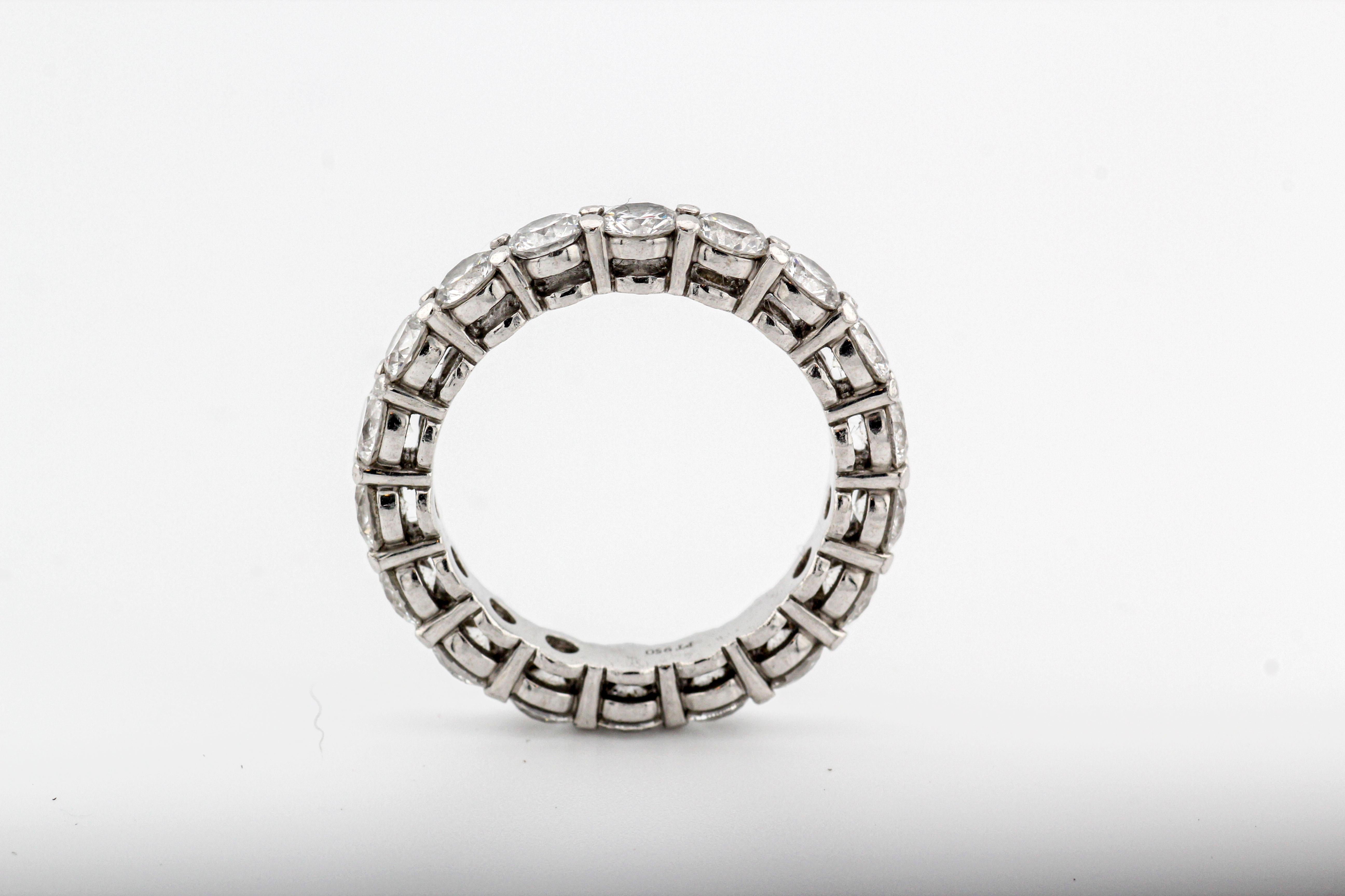 Tiffany & Co. Bague à monture partagée en platine et diamants de 3,7 mm, taille 6 en vente 1