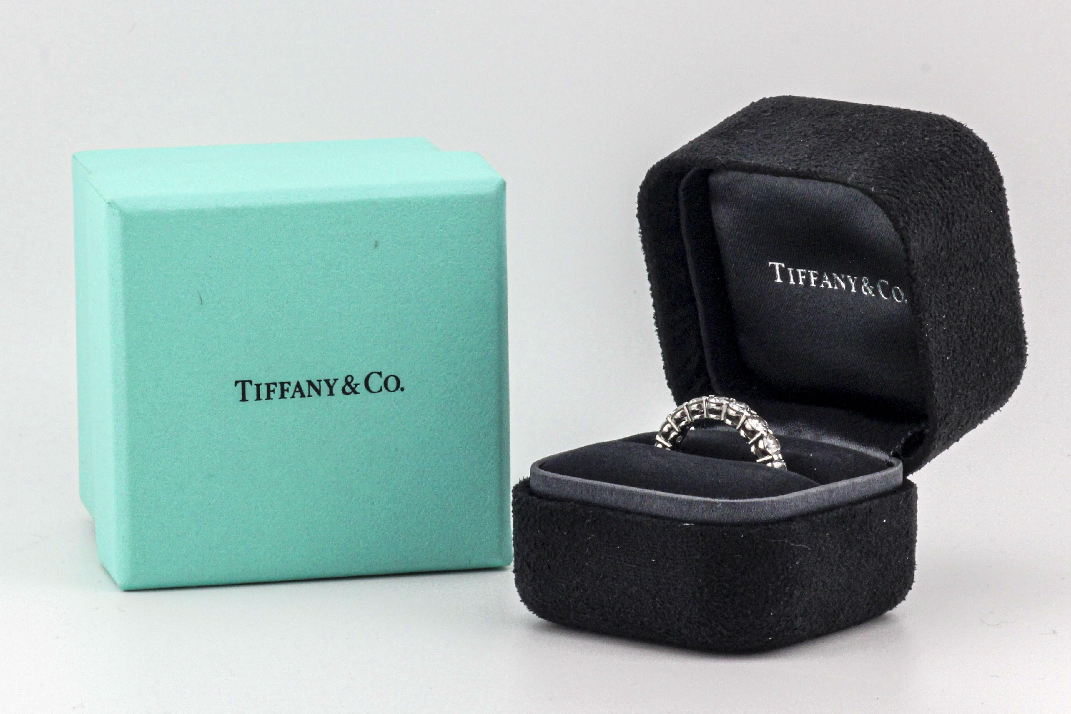 Tiffany & Co. Diamond Platinum 3.7mm Shared Setting Band Size 6 For Sale 2